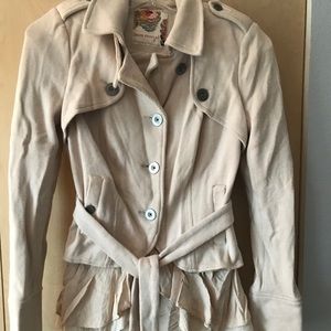 Free People Military Ruffle Jacket